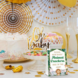 Find How Many Animal Crackers Guessing Game, Safari Jungle Animal Baby Shower Game Cards, Woodland Animals Baby Shower Favors Supplies Decorations, 50 Cards And Matching Standing Sign-A01