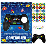 Pin The Button On The Video Game Birthday Games Set Video Game Poster With 24 Button Stickers 2 Games Controller Blindfolds For Birthday Party Wall Home Room Decorations Activities Supplies
