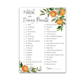 A Little Cutie Theme Match Cartoon Parents Baby Shower Games — Pack Of 25 — Citrus Orange Baby Shower Game, Match Famous Cartoon Parents Fun Co-Ed Shower Activity, Star Kids Match Game G350-Dpm