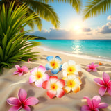 10Pcs Multicolor Hawaii Plumeria Flower Clips, Artificial Tropical Flower Hair Accessories For Wedding, Beach Party, Hair Clips And Barrettes, 1.97''