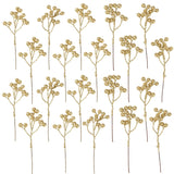 36 Pack Artificial Berry Stems 7 Inch Gold Holly Berry Picks For Christmas Tree Decoration Wreath Crafts Wedding Gift,Holiday Season,Winter Decor