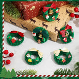 6 Pcs Mini Christmas Wreath Refrigerator Magnets Mini Christmas Garland Decorative Fridge Door Magnetic Stickers New Year Holiday Decorations Xmas Stickers For Fridge Metal Door