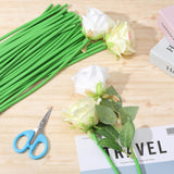 50Pcs Flower Stem Covers Green Tubing Roll Tubes For Bundling Artificial Flowers Diy Bouquets Wedding Corsage Arrangement
