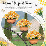 8 Bunches Artificial Daffodils Flowers 14.1 Inches Narcissus Spring Flower Faux Flowers For Home Decor Indoor Decorative For Home Garden Wedding Party(White & Yellow)
