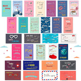 120 Pieces Love Notes For Him Her Romantic Lunch Box Notes Mini Valentine'S Day Cards Inspirational Design 2 X 3.5 Inch For Husband Wife Adults Beloved Ones, 30 Styles