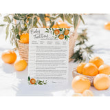 A Little Cutie Theme Baby Shower Games — Baby Traditions Around The World Game — Pack Of 25 — Citrus Orange, Fun Baby Facts Trivia Shower Activity, Gender Neutral Couples Shower Co-Ed Shower G350-Btw