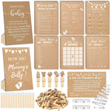 426 Pcs Kraft Baby Shower Games Set-8 Games, Includes Baby Shower Bingo, Price Is Right, Guess Who, Word Scramble, Prediction And Advice, How Big Is Mommy'S Belly, Don'T Say The Words