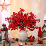 24 Pcs Red Babys Breath Artificial Flowers Decoration Fake Picks Stems Floral Arrangement Bushes Bulk For Home Indoor Table Decor(Red)
