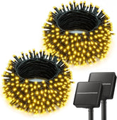 2 Pack 80FT Solar String Lights 200 LED Warm White Waterproof Patio Garden Lights