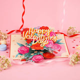 Floral Valentine Pop Up Card, Roses, Happy Valentine'S Day, 3D Popup Greeting Cards, Ideal Gifts For Mom, Wife, Her, Girlfriend, Sister, Grandma, 5X7 - Includes Envelope And Message Note