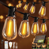 25FT Solar ST38 String Lights Waterproof USB Solar Powered Patio Lights with Remote Timer