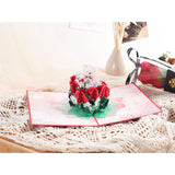Rose Teddy Bear Valentines Day 3D Greeting Pop Up Card, Happy Valentines Day Card For Wife, Girlfriend, Her, Mother, Mom, Women, Romantic, Anniversary Card, Engagement,With Envelop,Size 7X5 Inch