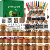 Witchcraft Supplies Kit, 85 Pcs Wiccan Supplies And Tools, Include Dried Herbs, Crystal Jars, Colored Candles And Parchments, For Beginners Witches Pagan Altar Decor
