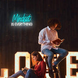 Mindset Is Everything Neon Sign USB Dimmable LED Wall Light for Office Gym Classroom Bedroom Decor