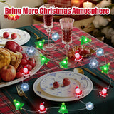 Christmas Lights Santa Snowflake Christmas Tree String Lights, 30 Leds 10Ft Battery Powered, Christmas Decorations Xmas