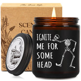 Funny Skull Scented Candle Gifts For Boyfriend, Ignite Me For Some Head Candle, I Love You - Halloween, Christmas Birthday Candles Gifts For Him, Goth Funny Skull Candles Gift For Boyfriend Husband-28
