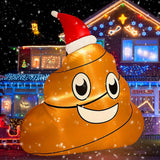 4Ft Inflatable Christmas Poop Decoration Blow Up Built-In Led For Holiday Lawn Yard Garden Home Indoor Outdoor Party