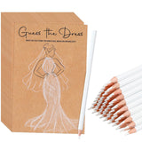 60 Sets Guess The Dress Bridal Shower Games For Guests Include 60 Pcs Wedding Shower Games Cards And 60 Pcs Pencils Fun Wedding Party Supplies Games Ideas (Brown,Long Pencil)