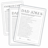 Baby Shower Party Games- Minimalism Black &White-Dad Jokes Game For Guest-30 Game Cards & 1 Answer Card-Wishes For Baby-Baby Announcement Gender Reveal Game Card 07