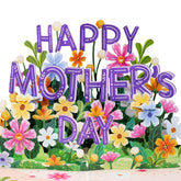 Frndly 3D Happy Mothers Day Pop Up Card, Handcrafted - 100% Recycled And Eco-Friendly, 8" X 6" Cover - With Note Tag