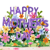 Frndly 3D Happy Mothers Day Pop Up Card, Handcrafted - 100% Recycled And Eco-Friendly, 8" X 6" Cover - With Note Tag