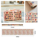 Birthday Wrapping Paper, Gift Wrapping Paper Roll, Kraft Wrapping Paper - Colorful Happy Birthday Pattern For Boys Girls Kids, Gift Wrap For Holiday, Party, Baby Shower- 17 Inch X 120 Inch(10 Feet)