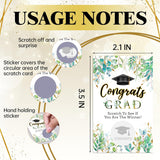 Graduation Games -50 Pack, Scratch Off Graduation Party Game, Green Leaf Congrats Grad Raffle Tickets, Grad Celebration, Graduation Party Games Ideas Activities Supplies, A02