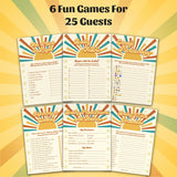 Here Comes The Son Baby Shower Games - 6 Baby Shower Games, 25 Pc - Baby Abc, Baby Predictions And Advice, Baby Word Scramble, Emoji Pictionary, Mommy Or Daddy, The Price Is Right
