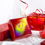 Red Wrapping Paper Roll - Holographic Iridescent Wrapping Paper For Birthday, Chritsmas, Holiday - 17 Inches X 32.8 Feet (47.23 Sq.Ft.)