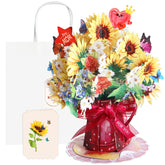 Sunflower Bouquet Pop Up - Flower Bouquet Card For Women, Gifts For Birthday, Get Well Soon, Sympathy, Retirement, Congratulations (Sunflower)