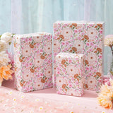 White And Pink Floral Wrapping Paper Roll For Wedding, Bridal Shower, Birthday - Peonies And Daisies Design, 17X16.5 Feet With Cut Lines, Gift Wrap For Mother'S Day