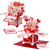 2 Pcs Pop Up Valentines Day Card With Envelopes And Note Tag Romantic 3D Happy Valentines Day Pop Up Card Box Colorful Greeting For Husband Wife Boyfriend Girlfriend Gifts