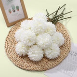 36 Pcs Artificial Flowers Chrysanthemum, Fake Hydrangea Flowers With Stems Ball Bouquet For Home Office Coffee House Table Parties Wedding And Baby Shower Decoration