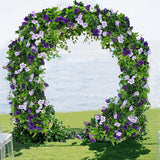 2 Pcs Artificial Rose Vines Flowers Garland Hanging Silk Rose Vine Outdoor 15.8Ft Silk Flowers Rose Ivy Vines For Bedroom Wedding Arch Decor Purple Flower Garland For Backdrop Wall Home Garden