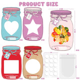 Mason Jar Valentines Day Cards - 50Pack Valentine Mason Jar Cards For Kids, Candy Valentines For Class, Cute Kids Valentines Day Cards With Candy Bags Or Small Valentines Day Gifts For Kid School