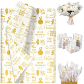 100 Sheet Gold Xmas Letter Tissue Paper, Golden Xmas Letter Gift Wrapping Paper For Christmas Diy Crafts Party Supplies, 13.8 X 19.7 Inch (Gold)