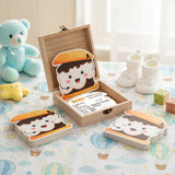 S'Mores Marshmallow Baby Shower Game - 50Pcs Cute Marshmallow Advice & Prediction Cards With Wooden Keepsake Box For New Parents Baby Shower Gender Neutral Party Decor Birthday Gift