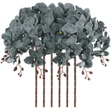 41In Artificial Orchids Fake Orchid 6Pcs Velvet Silk Orchids That Look Real Long Stem Artificial Flowers For Tall Vase For Home Party Fall Halloween Décor (Gray)