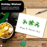 Happy St. Patrick'S Day Cards For Family & Business (Lucky Clover) Saint Patrick Bulk Greeting Card Set Pack Of 18 With Envelopes (5X7 Inch - A7) Great For Office, Work, Employees & Clients Spd2502