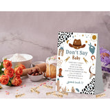 Cowboy Baby Shower Game Sign (1 Sign + 50 Mini Clothespins) For Gender Reveal Party Decorations And Favors