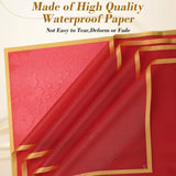 20 Sheets Flower Bouquet Wrapping Paper With 12 Pieces Gold Butterfly Decorations For Flower Bouquets, Gift Wrapping(Red)