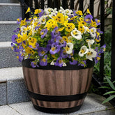 12 Bundles Artificial Pansy Flowers With Eucalyptus Leaves, No Fade Uv Resistant Silk Flower Plants For Indoor Outside Garden Front Door Porch Yard Patio Window Box Farmhouse(Purple, Yellow, White)