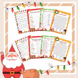 54 Pcs Christmas Trivia Party Game Cards,Christmas Word Search Trivia Scramble Game Cards Set For Xmas Eve Winter Party Supplies Coworkers Holiday Activity