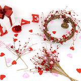 Pink Heart Decorations 24 Pack Red Heart Picks 17 Inch Pink Red Berry Stems For Wedding Anniversary Party Candlelight Dinner Decor