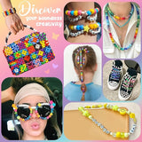 4200PCS Pony Beads Bracelet Making Kit 48 Color Kandi Beads with Friendship Letter Beads Rainbow Candy Beads and Elastic String for DIY Jewelry Crafts