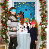 Pin The Tail On The Donkey Party Game With 50 Pcs Tails, Large Christmas Donkey Games Poster For Kids Christmas Party Decorations And Games Supplies