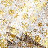Christmas Wrapping Paper Roll - 3D Embossed Gold Foil Metallic Shine Snowfalkes Gift Wrap For Christmas, Winter Holiday, New Year Celebration - Mini Roll - 17 In X 33 Ft