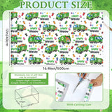 Trash Truck Birthday Wrapping Paper Roll For Boys, Green Garbage Truck Wrapping Paper For Kids Birthday Holiday Baby Shower Party Decorations, 17 Inch X 16.4 Feet
