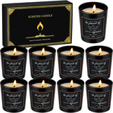 8 Pcs Employee Teacher Appreciation Gifts Scented Candles Gift Set Inspirational Soy Wax Jar Candle For Employee Teachers Presents Thank You Gift For Coworker Women Men, 8 Fragrances (Proud)
