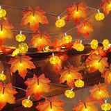 2 Pack & Timer - Thanksgiving Decorations Fall Garland With Pumpkin Lights Fall Decorations For Home, Total 60Led 20Ft M